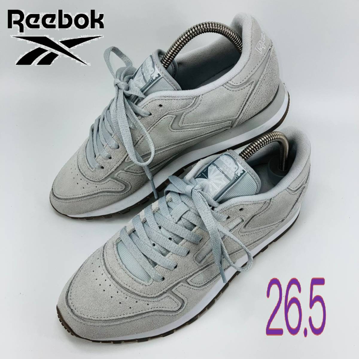 【Bランク】【美品】【除菌済】Reebok CLASSIC LEATHER クラシック／レザー／ピュアグレー（HQ7140）26.5 US8.5の画像1