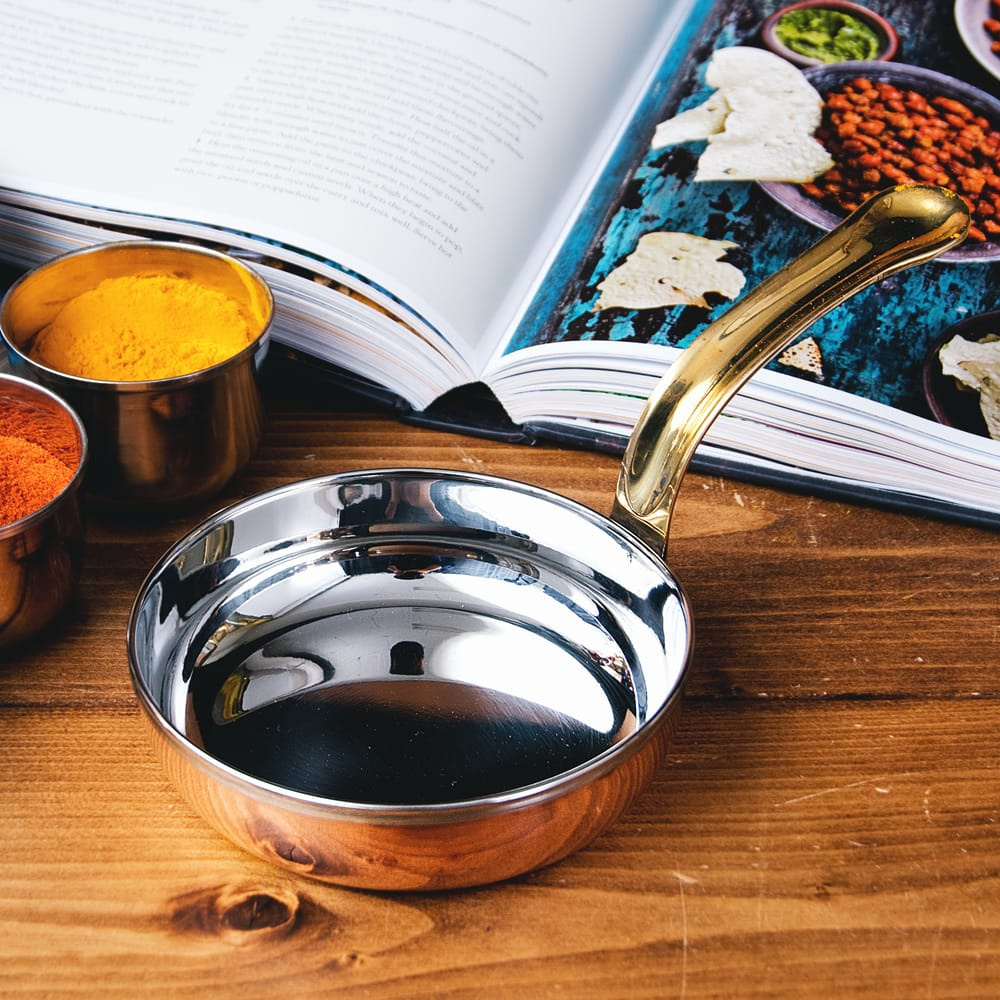 銅 食器 銅装飾 鍋 銅装飾のロイヤルソースパン（約12.7cm×3.3cm） 小鍋 片手鍋 テーブルウェア インド 調理器具_画像1