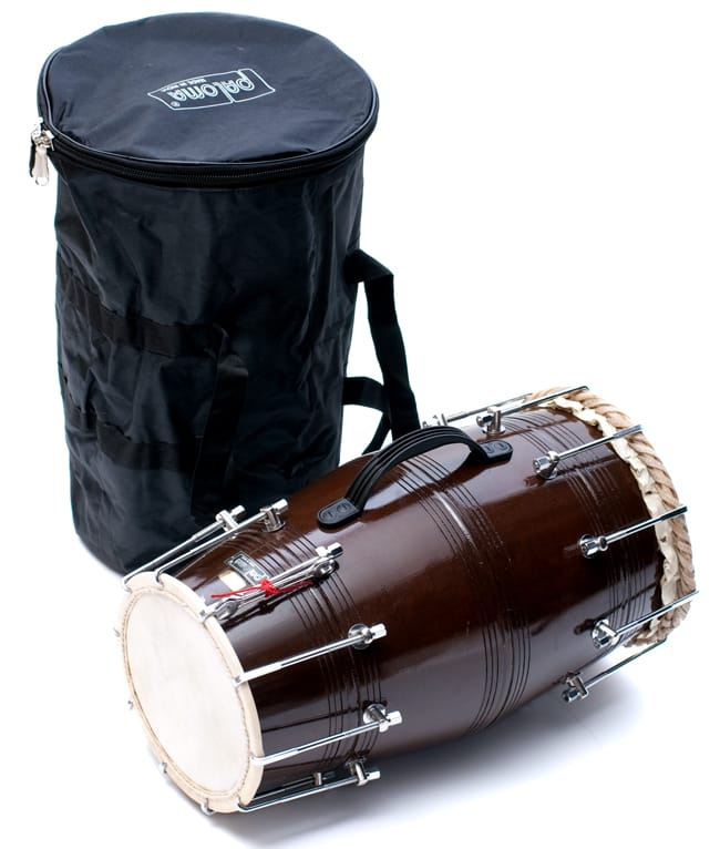 打楽器 インド ドラム 民族楽器 ドーラク(Dholak) インドの両面太鼓 ボルト締め高級タイプ インド楽器