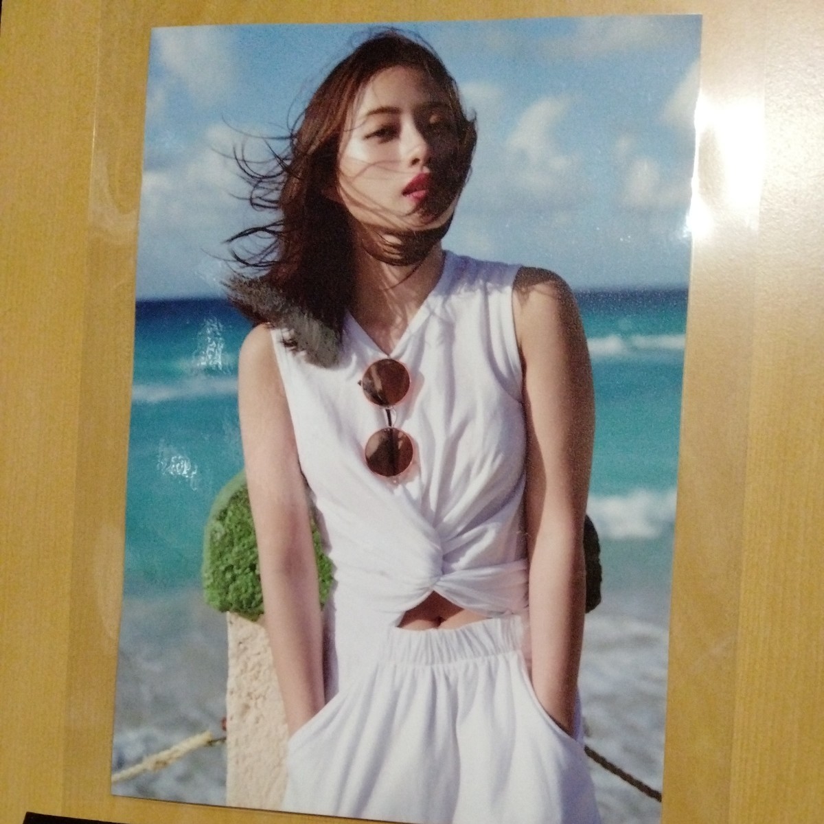  Ishihara Satomi A4 ламинирование журнал вырезки постер интерьер реклама море 