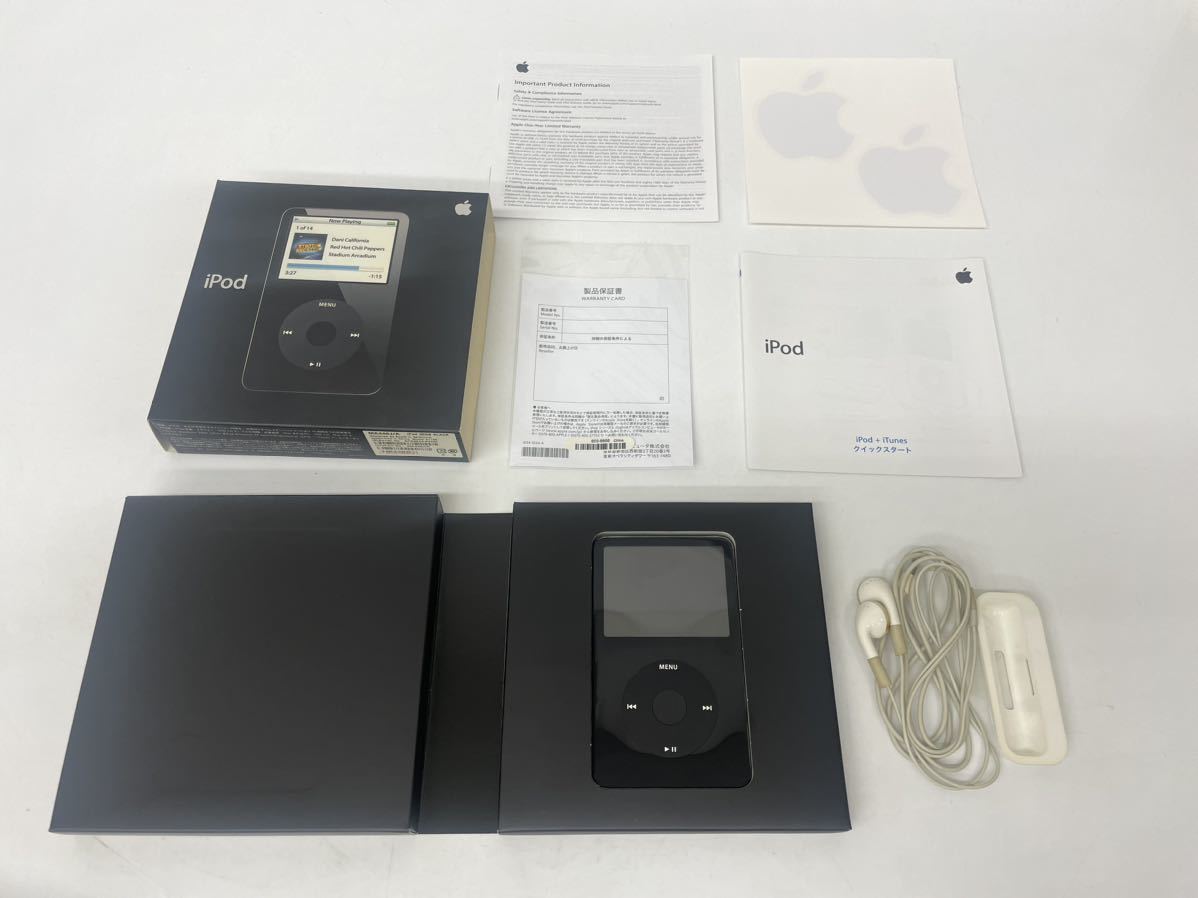 AK☆ Apple iPod Classic 30GB A1136 第5世代 BLACK アイポッド クラシック アップル ブラック 箱付き 説明書付き _画像1