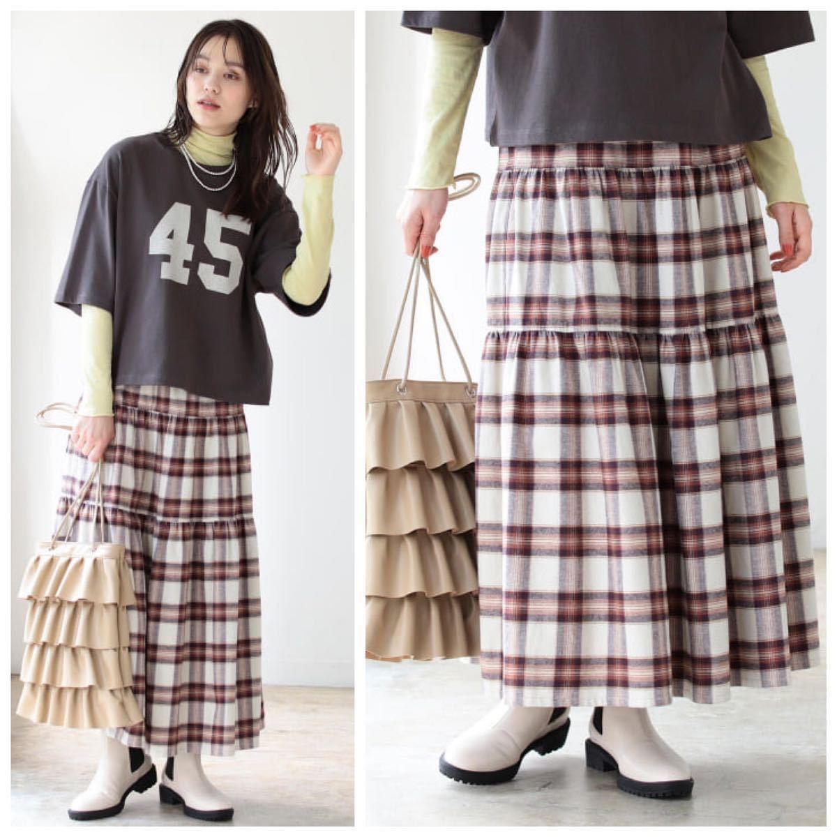 未使用 美品 gramicci フランネル ティアード スカート 定価10780円 S