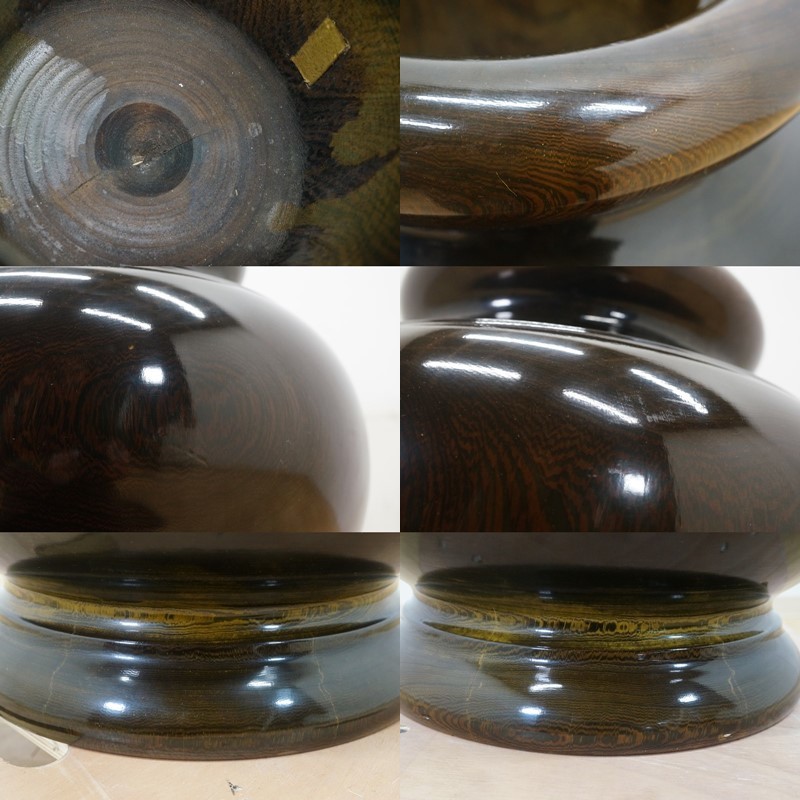 【 大感謝セール】 前ダ:【鉄刀木/タガヤサン】壺 高さ約50.5㎝ 飾壺 飾り壺 花器 木工、竹工芸