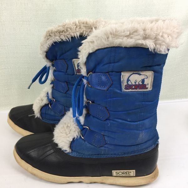 SOREL　ソレル　カナダ製　スノーブーツ　ライナー付き　サイズ24.0-25.0　青　管No.Y27