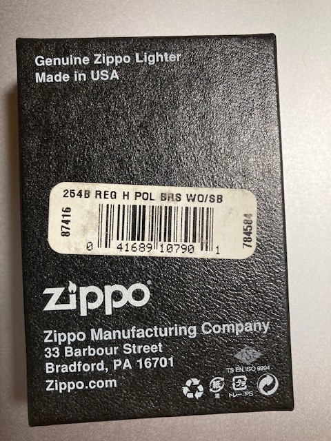 zippo 254B ソリッドブラス,ハイポリッシュ未使用品_画像5