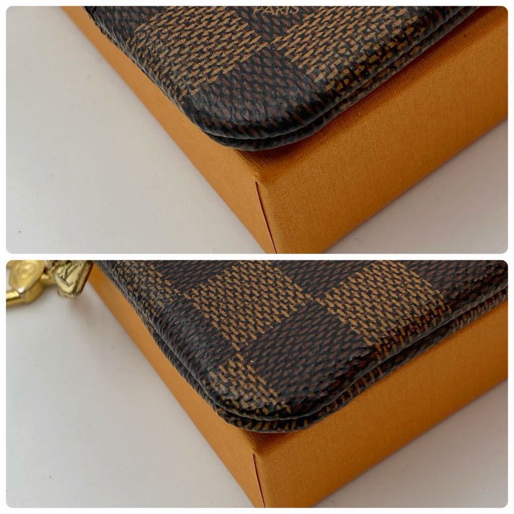 H424 【美品】ルイ・ヴィトン Louis Vuitton ポシェット クレ 鍵入れ キーリング 小銭入れ コインケース ダミエ ブラウン N62658 _画像6