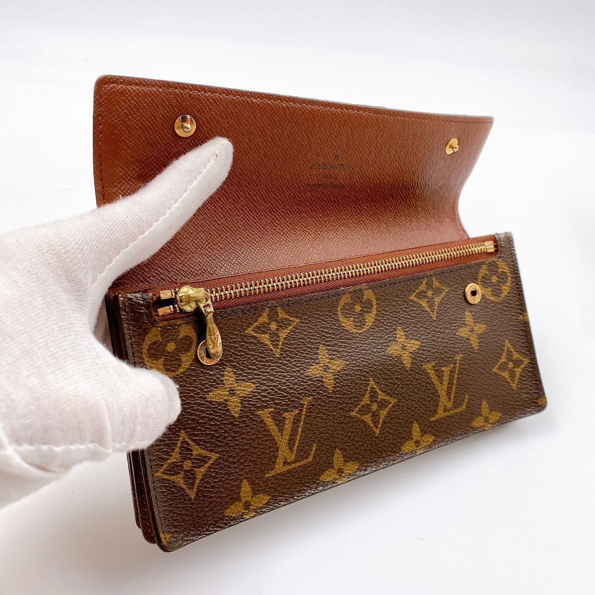 H382 【美品】LOUIS VUITTON ルイ・ヴィトン モノグラム ポルトフォイユ アコルディオン M58008 2つ折り長財布(小銭入れあり)_画像5