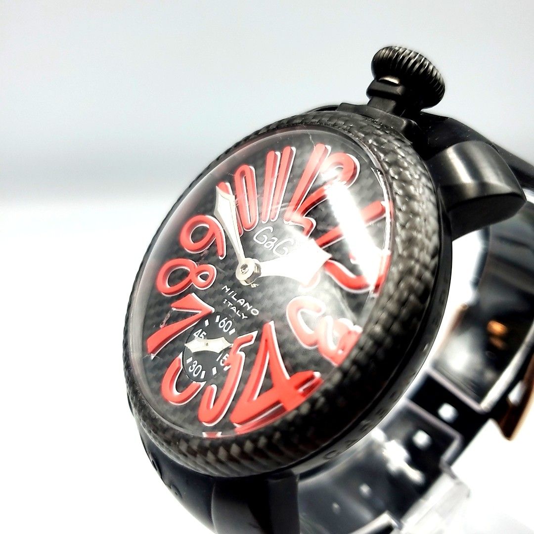 ★ 限定500本 ★ GaGa MILANO ガガミラノ 自動巻き 腕時計 赤 × 黒 マヌアーレ