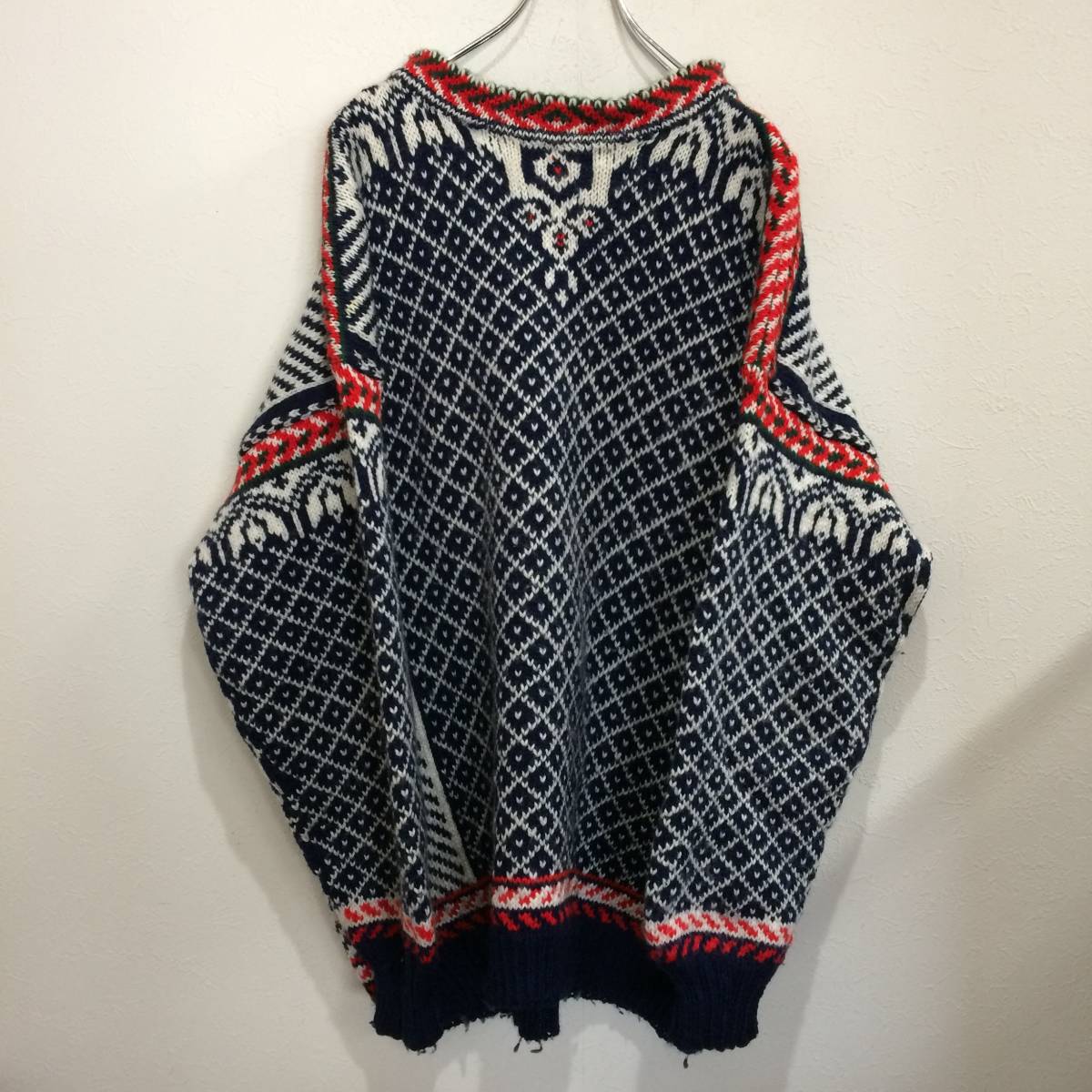  Vintage unknownnoru way chiroru раса дизайн шерсть вязаный свитер тянуть over унисекс 231219