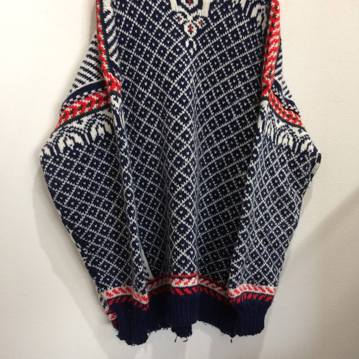  Vintage unknownnoru way chiroru раса дизайн шерсть вязаный свитер тянуть over унисекс 231219