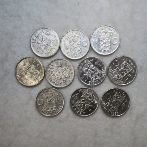 オランダ領東インド　1/10グルデン銀貨　１９４１年　１０枚セット　おまとめ_画像1