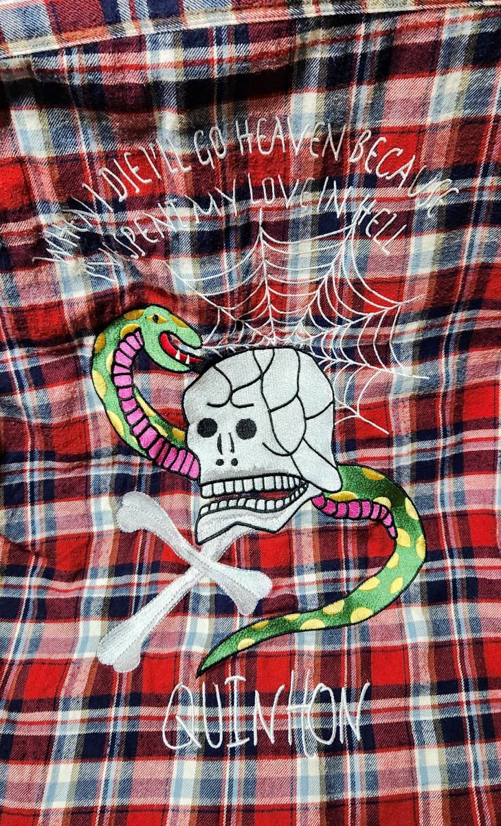 〔STOOGE＆CO〕Vietnam War Souvenir Flannel Shirt★ヴェトナム戦争ドクロ刺繍スカシャツ