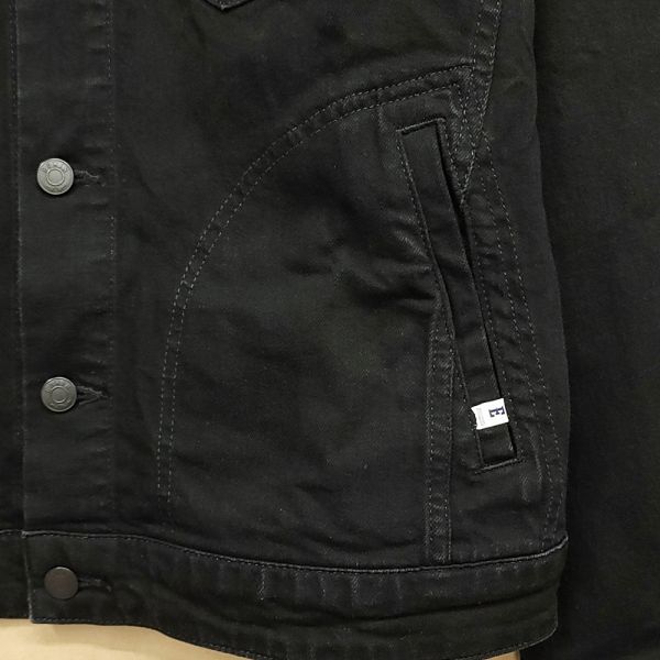 261553【XLサイズ】EDWIN ブラック デニムジャケット Gジャン ET1010 タイト 丈短め 濃黒 エドウィン メンズ_画像4