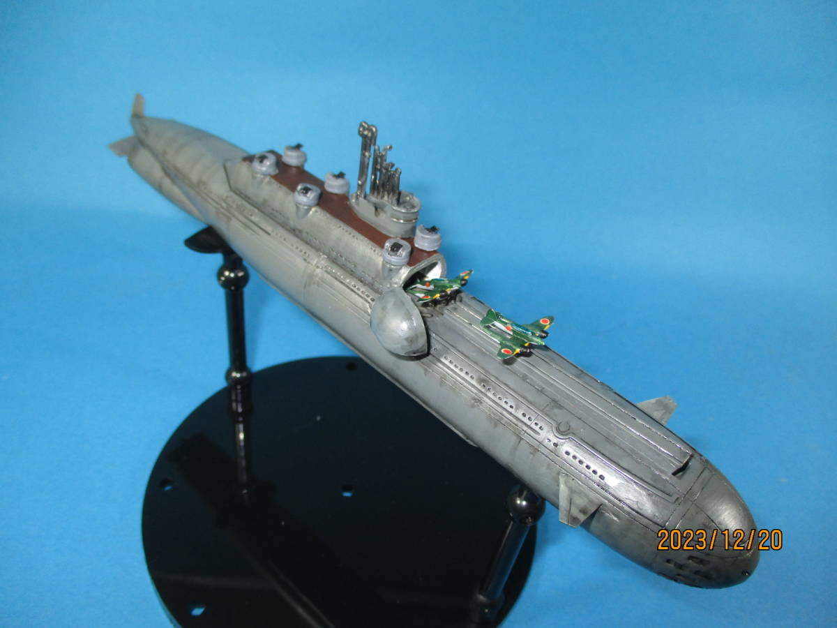 1/700 完成品 紺碧の艦隊 潜伊500型 初号艦 伊501 水神号 メタル製 水上戦闘爆撃機 春嵐 2機搭載_画像1