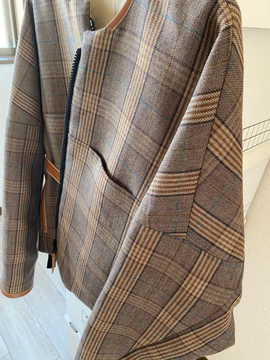 SUNSEA 19AW REVERSIBLE CARAMEL CHECK BLOUSON キャメル　ブルゾン　2 M