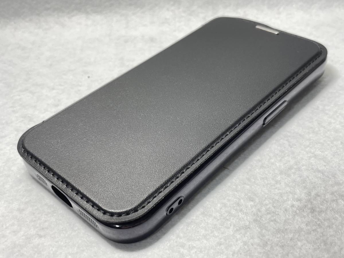 iphone 15 pro 手帳型 シンプル ブラック magsafe クリアケース_画像4