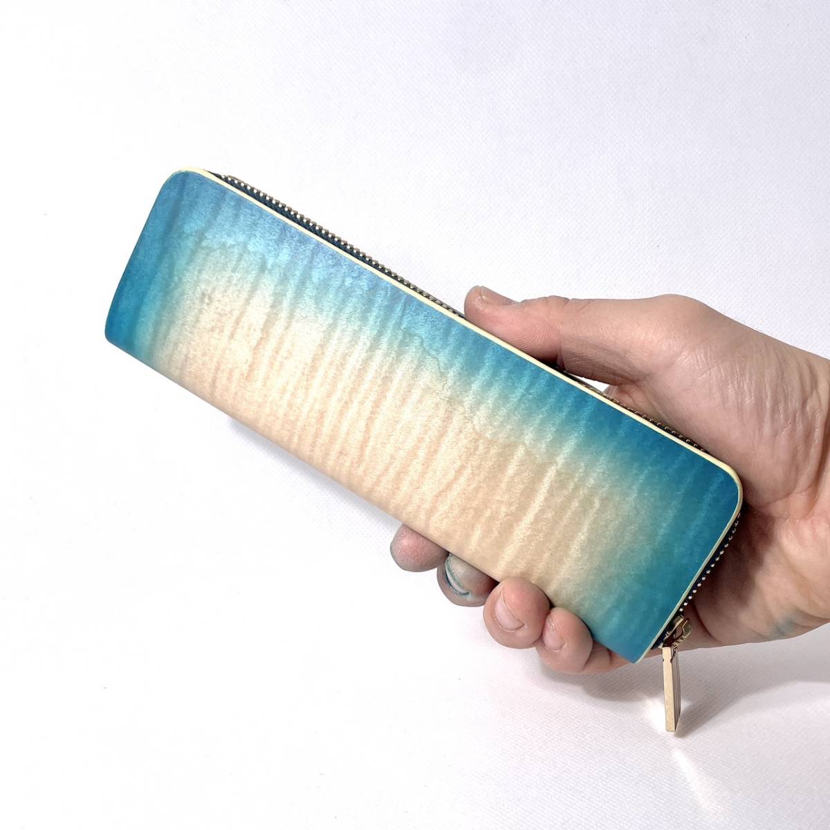 【sciva】木製 メガネケース サングラスケース ラフラージュ加工 上品なワンランク上のケース(サンアズーロ)_画像4
