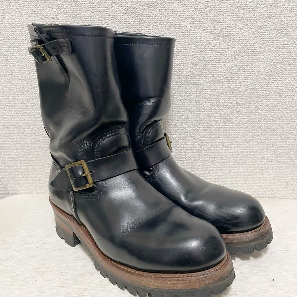 RED WING SHOES レッドウィング レザーブーツ エンジニアブーツ Wミッドソール 26.5cm ブラック _画像1