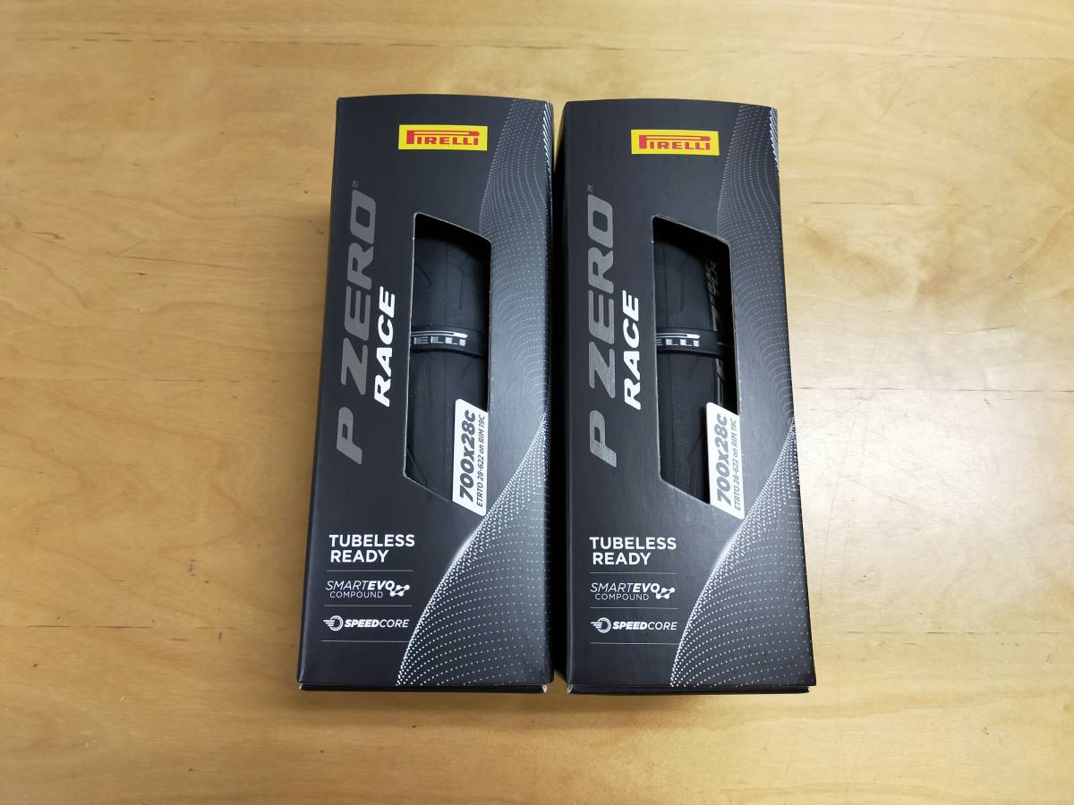 2本セット P ZERO RACE SPEED CORE BLACK TLR 28C 黒　リコール対策品　TUBELESS READY チューブレス PIRELLI ピレリ スピードコア_画像1