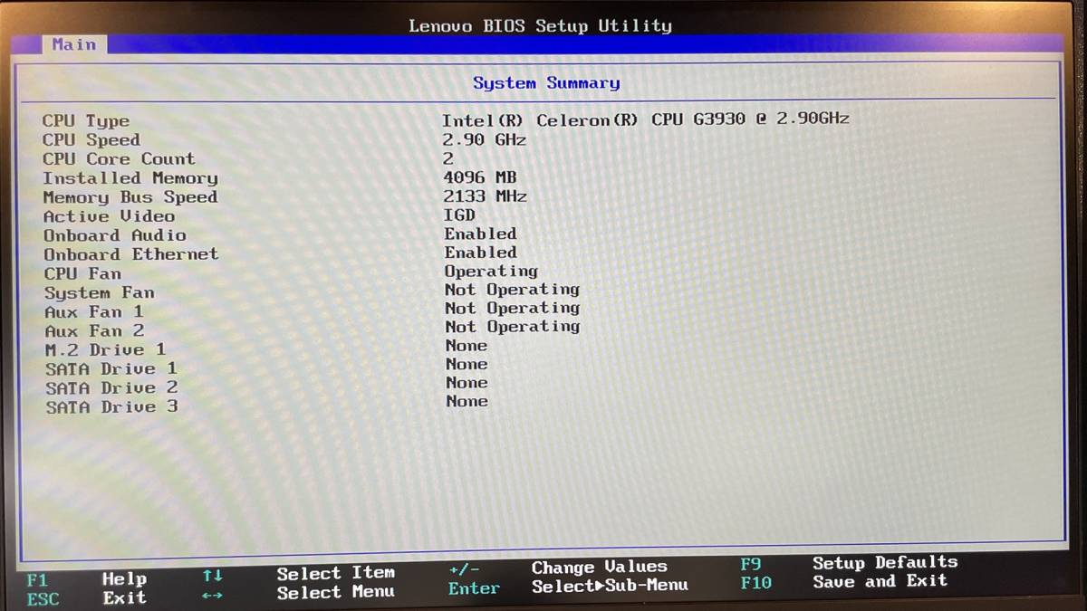 【ジャンク品】Lenovo Type 90GB / Celeron G3930 / 4GB_画像1