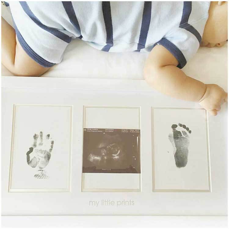  celebration of a birth inside festival . hand-print pair type picture frame pair head baby print photo frame photograph inserting pearhead 13032