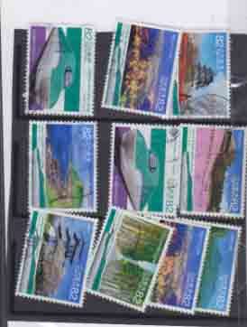 （１２２）日本切手・通常・新幹線北陸・長野など２０種済み_画像2