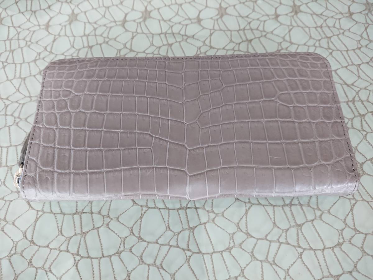 * new goods * unused *[JRA made in Japan ] top class crocodile peerless center 1 sheets taking . round purse regular price Y120000