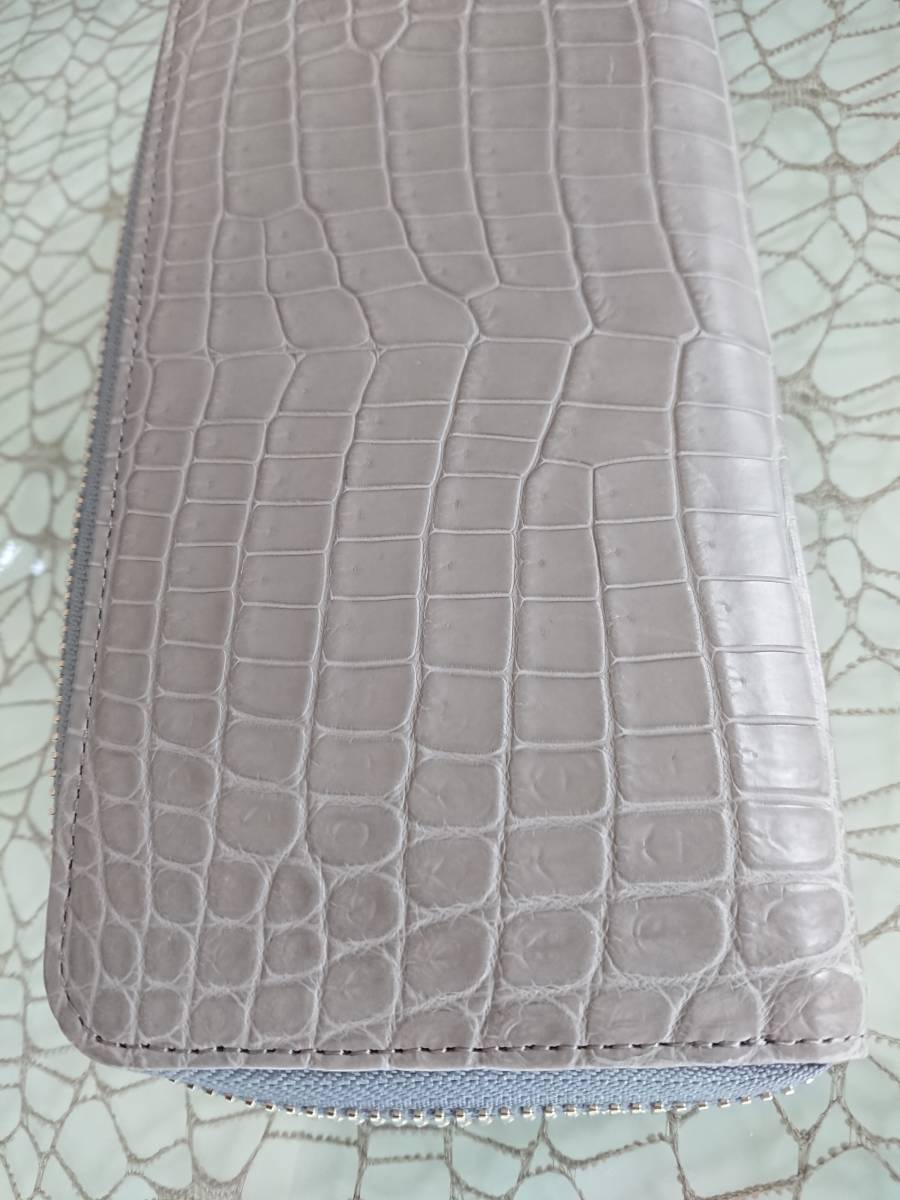 * new goods * unused *[JRA made in Japan ] top class crocodile peerless center 1 sheets taking . round purse regular price Y120000