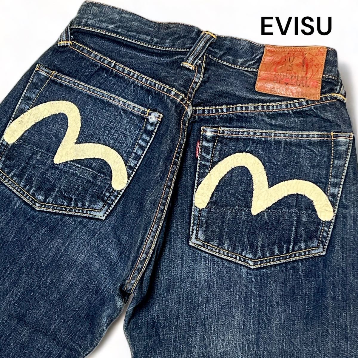 ヴィンテージ 美麗品◎29×35 エヴィス【No.1 SPECIAL】EVISU×YAMANE カモメ デニム パンツ ジーンズ インディゴ 刻印ボタン◎メンズ_画像1