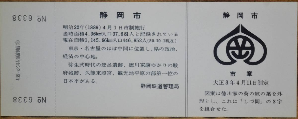「新幹線ひかり号 静岡駅停車」記念入場券 (静岡駅,4枚組)　1976,静岡鉄道管理局_画像3