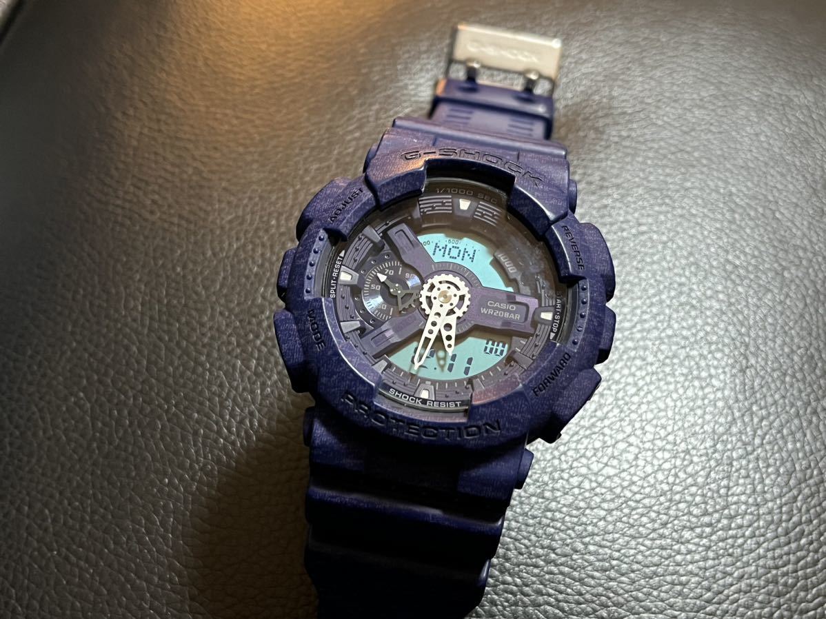 【美品・動作確認済み】CASIO G-SHOCK GA-110HT-2AJF ネイビーブルー ヘザード・カラー・シリーズ カシオ Gショック_画像1