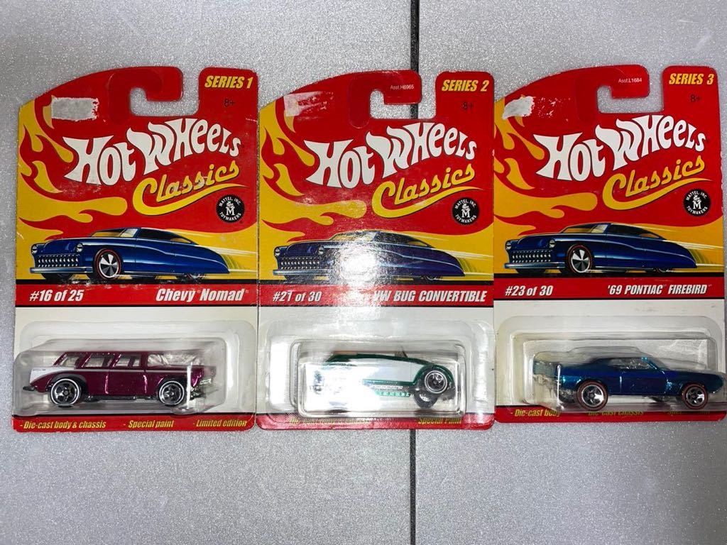 500円スタート！未使用品 1/64 Hot Wheels 2004〜6 classics series1、2、3 #16 #21 #23ミニカー3台まとめ売り_画像1