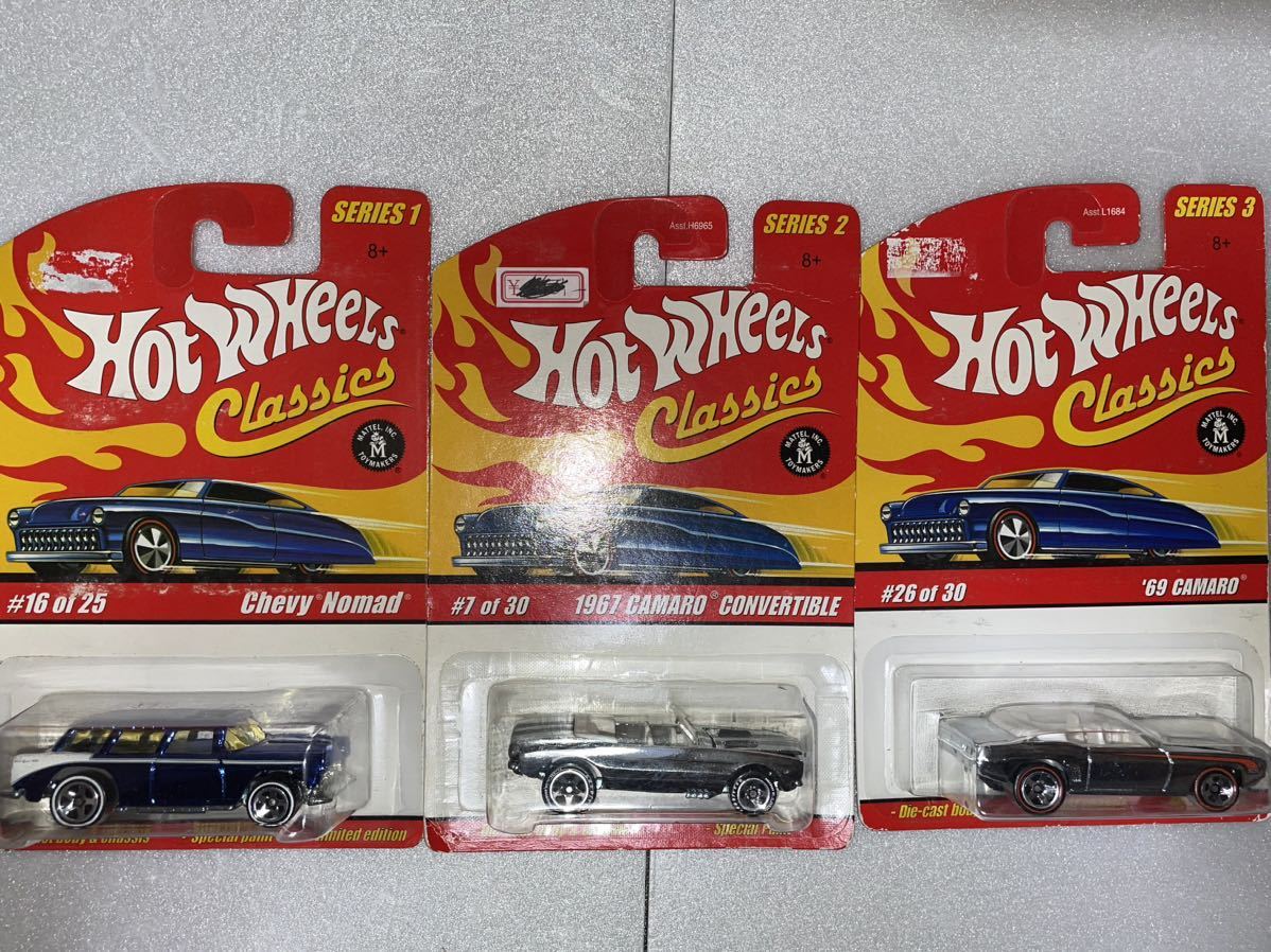 500円スタート！未使用品 1/64 Hot Wheels 2004〜6 classics series1、2、3 #16 #1 #26 ミニカー3台まとめ売り_画像1