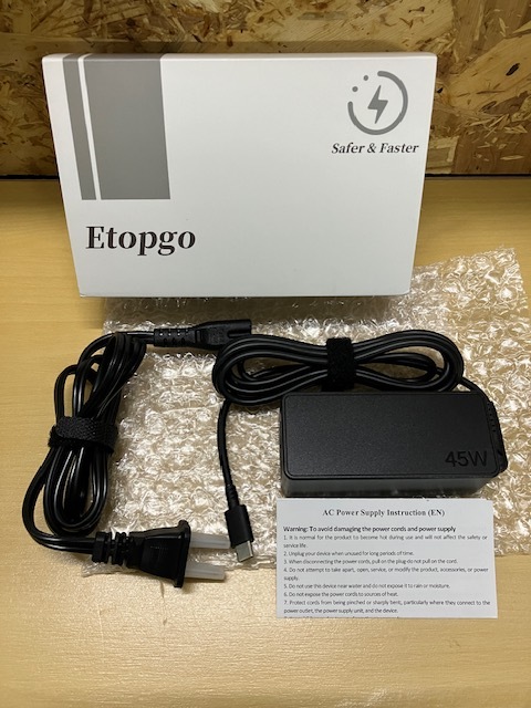 Etopgo 45W USB-C ACアダプター レノボ タイプc 45W 20V 2.25A 電源アダプター PD対応 ノートパソコン/ラップトップ互換用充電器_こちらがお送りする品になります。