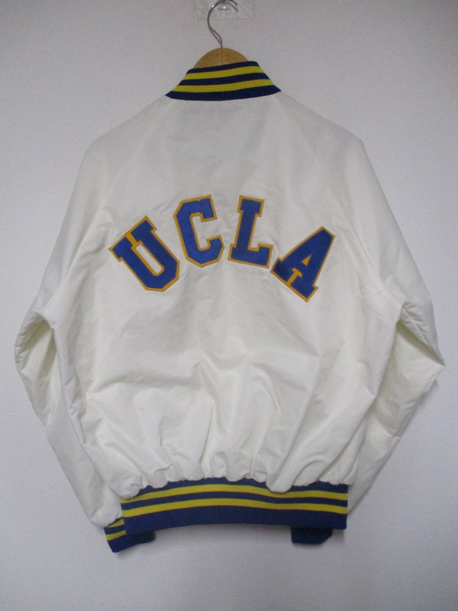 80～90's USA製 mvp UCLA カリフォルニア大学 裏起毛ナイロンスタジャン XLサイズ