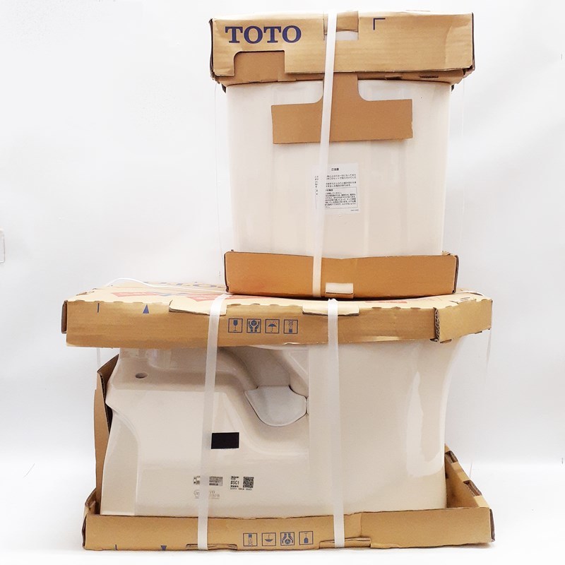 (未開封) TOTO ピュアレストQR 便器セット SH233BA + CS232B 手洗付密結タンク+床置床排水大便器 #SC1 パステルアイボリー_画像2