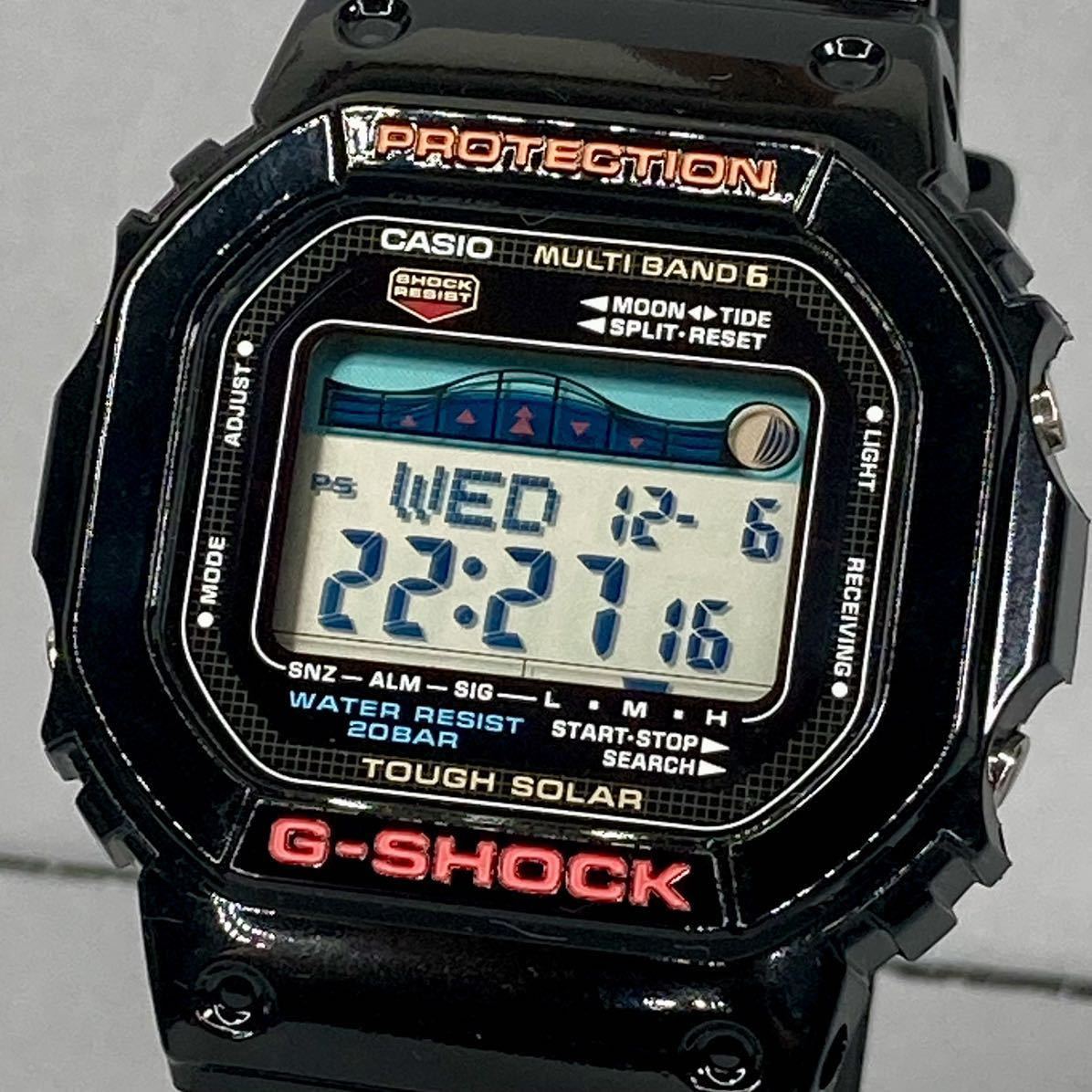 未使用同様極美品 箱説タグ付G-SHOCK GWX-5600-1JF G-LIDE Gライド タフソーラー電波受信 電波ソーラー マルチバンド6 ブラック 月齢表示_画像1