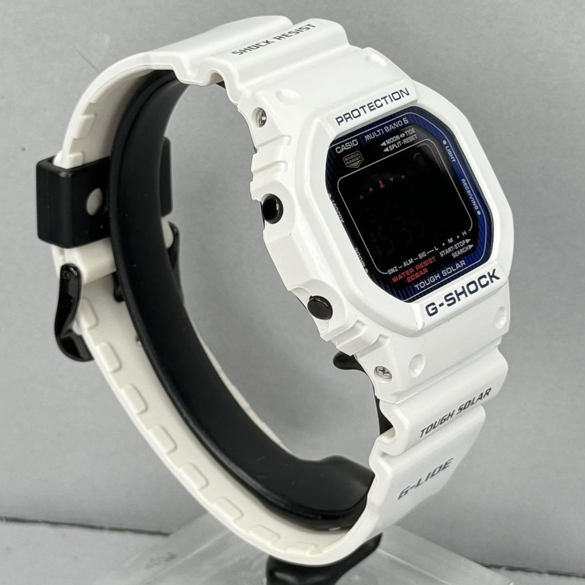 極美品 G-SHOCK GWX-5600C-7JF G-LIDE Gライド タフソーラー電波受信 電波ソーラー マルチバンド6 ブラック ホワイト 反転液晶 スクウェア_画像6