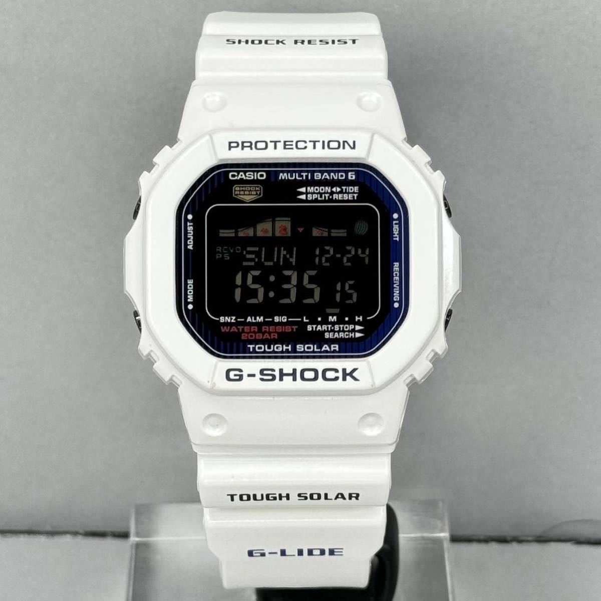 極美品 G-SHOCK GWX-5600C-7JF G-LIDE Gライド タフソーラー電波受信 電波ソーラー マルチバンド6 ブラック ホワイト 反転液晶 スクウェア_画像5