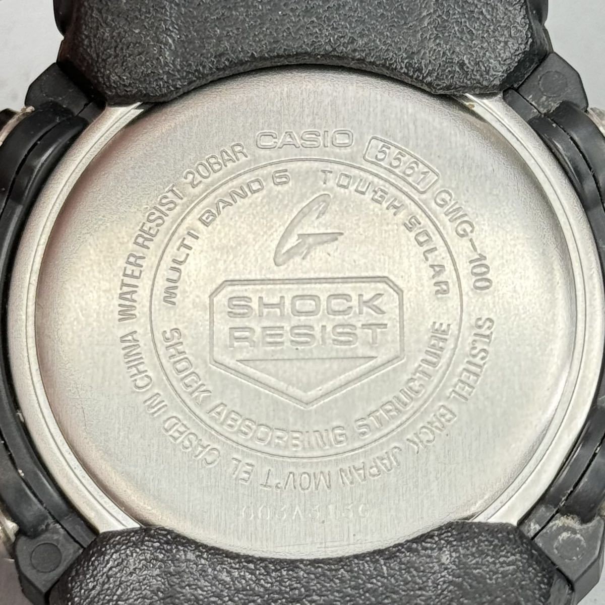 良品 箱説付G-SHOCK GWG-100-1AJF MUDMASTERマッドマスター タフソーラー 電波受信 電波ソーラー マルチバンド6アナデジ ブラック 反転液晶_画像8