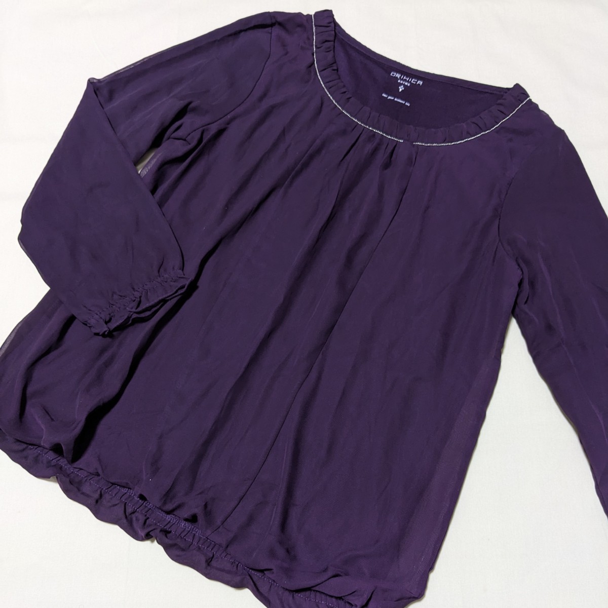 +FZ10 ORIHICA RHYMEolihika lime formal lady's M long sleeve cut and sewn pull over purple purple business ceremony 