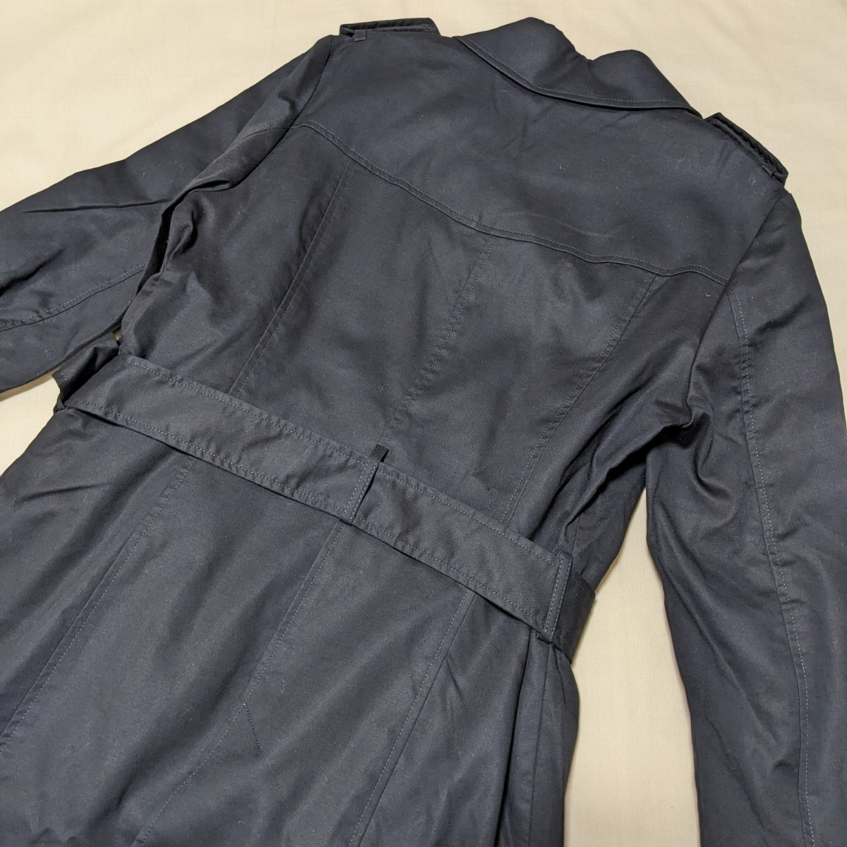 +FZ81 RHYME ライム フォーマル レディース L 長袖 コート トレンチコート 紺 ライナー付き ビジネス セレモニー_画像3