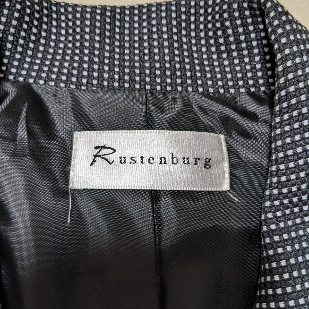 +FZ169 Rustenburg ラステンバーグ フォーマル レディース 13号 13AR セレモニー スーツ 黒 ドット 格子 スカート 入学式 卒業式_画像8