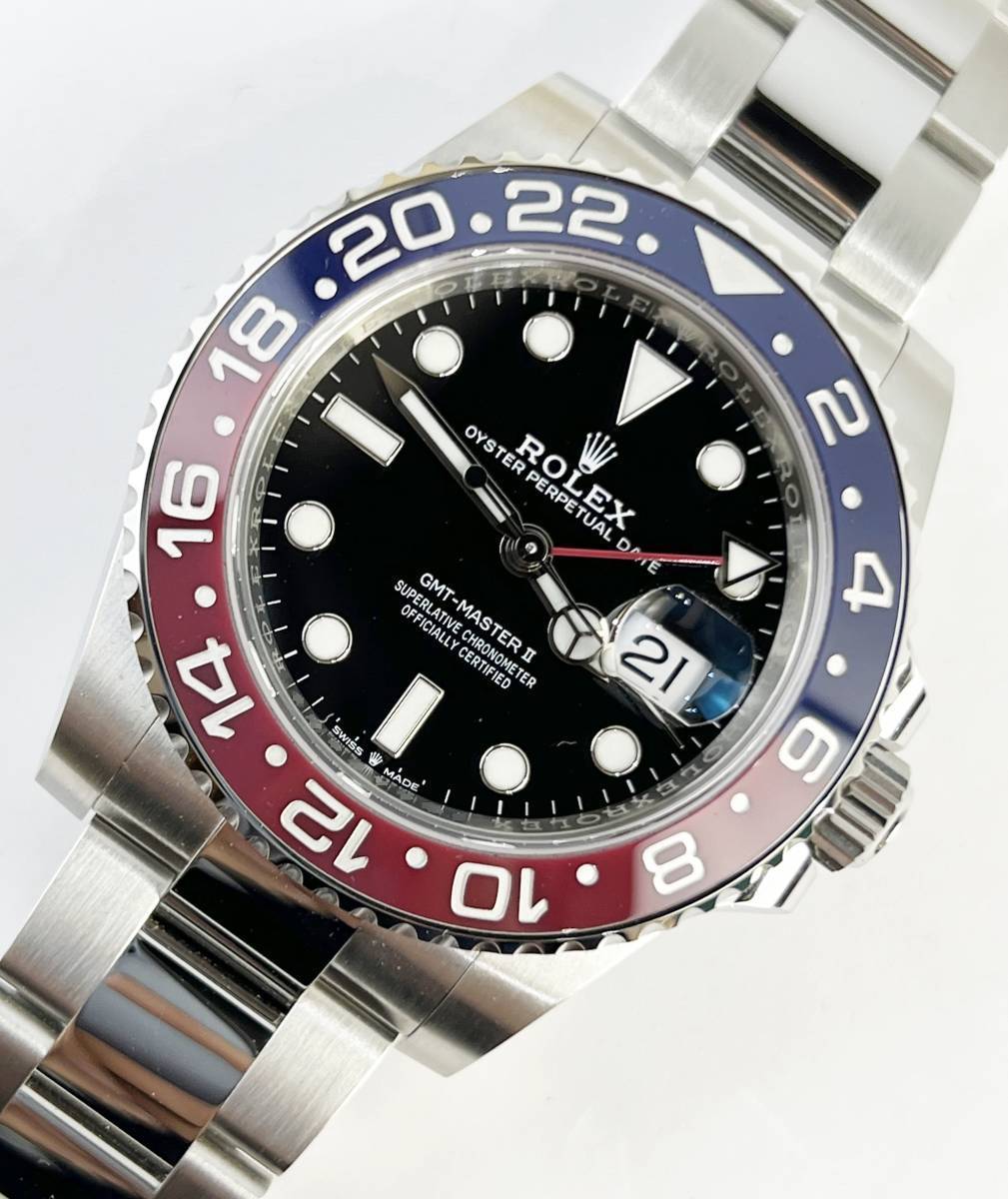 未使用美品 ロレックス ROLEX GMTマスター2 126710BLRO オイスターブレス 腕時計 メンズ  青赤 ペプシ 2021年購入 ランダム 自動巻きの画像1
