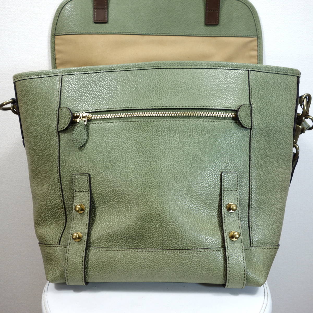 【美品】ガンゾ GD メッセンジャーバッグ DUPUY GANZO グリーン 【美品】ガンゾ GD メッセンジャーバッグ DUPUY GANZO グリーン