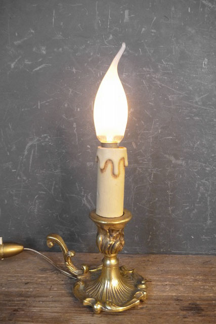 アンティーク　フランス　ブラス製　1灯テーブルランプ B　ライト