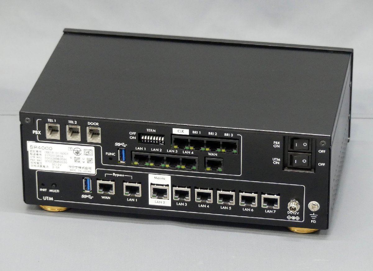 SAXA UTM一体型 IP-PBX SP4000 UTM ライセンス2029年1月 サクサ ネットワークセキュリティ対策製品 中古 初期化済み 現状渡し J〇 送料無料の画像2