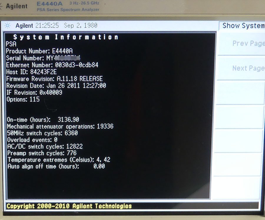 Agilent E4440A PSAスペクトラム・アナライザ (PSA Spectrum Analyzer) 中古 ジャンク品 現状渡し J☆_画像6