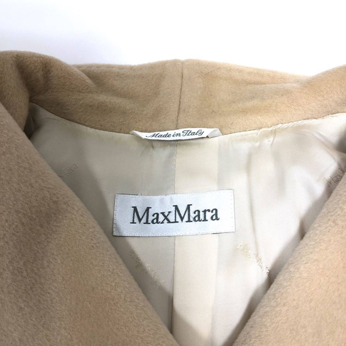 ▼美品 【MaxMara】マックスマーラ ウール カシミヤ混 ダブル ハーフコート ベージュ サイズ36 女性用 レディース アウター RC4125_画像4