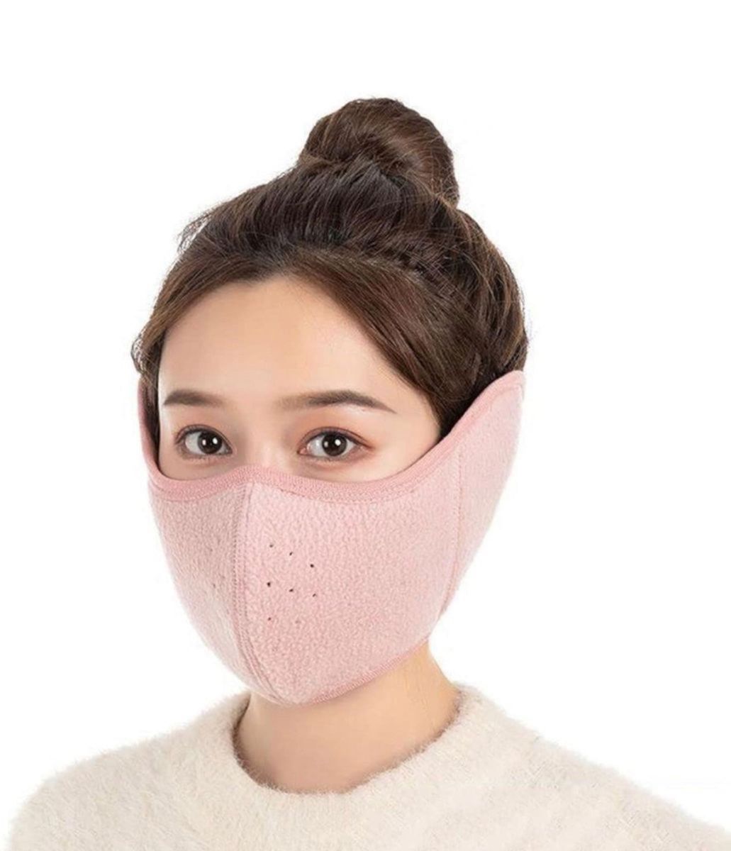 【ピンク】イヤーマフ 男女兼用防寒アウトドアサイクリング 防風防寒寒さ対策マスク